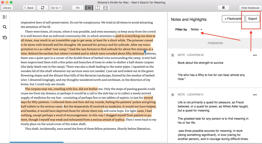 Kindle Esporta note come migliorare la memoria