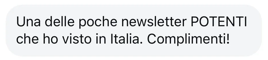 Messaggio privato sulla newsletter
